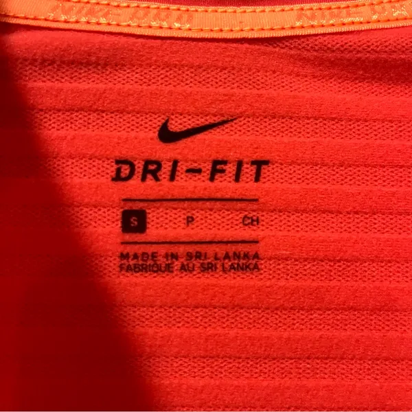 NIKE WOMEN'S Dri FIT Coral Peach Pink 1/2 ZIP UP LONG SLEEVE‎ SHIRT Small Ribbed - Image 7