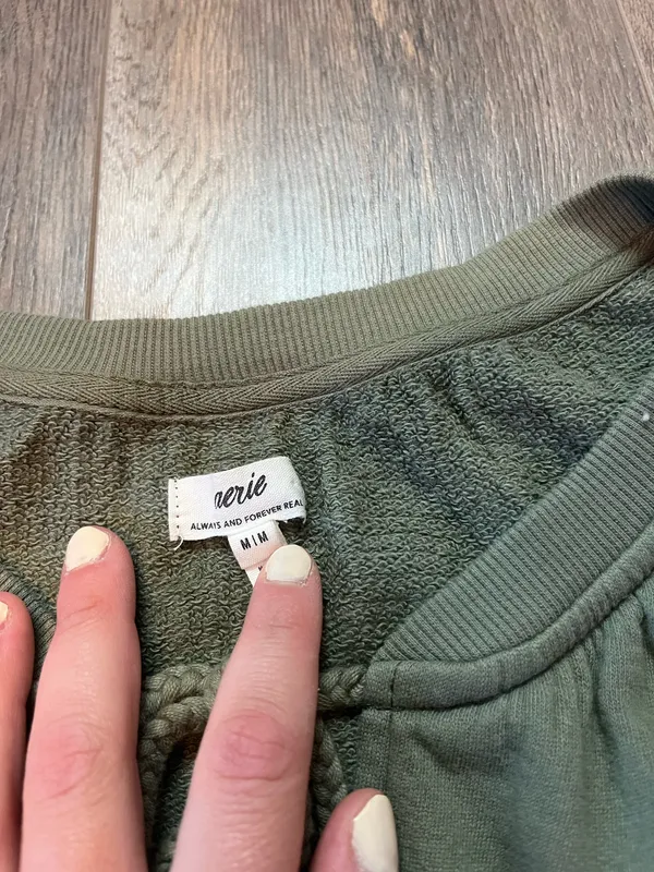 Aerie Easy Street Sweatshirt in Olive Green - Image 6