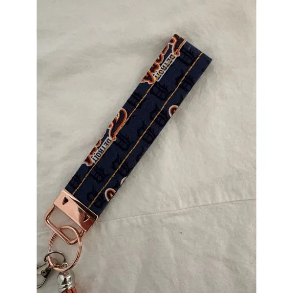 Detroit Tigers MLB Team Wrist Strap Key Fob Keychain 1" x5.5" Handmade Baseball - Image 6