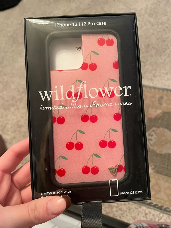Wildflower Pink Cherries iPhone 12/ 12 Pro Case - Image 2