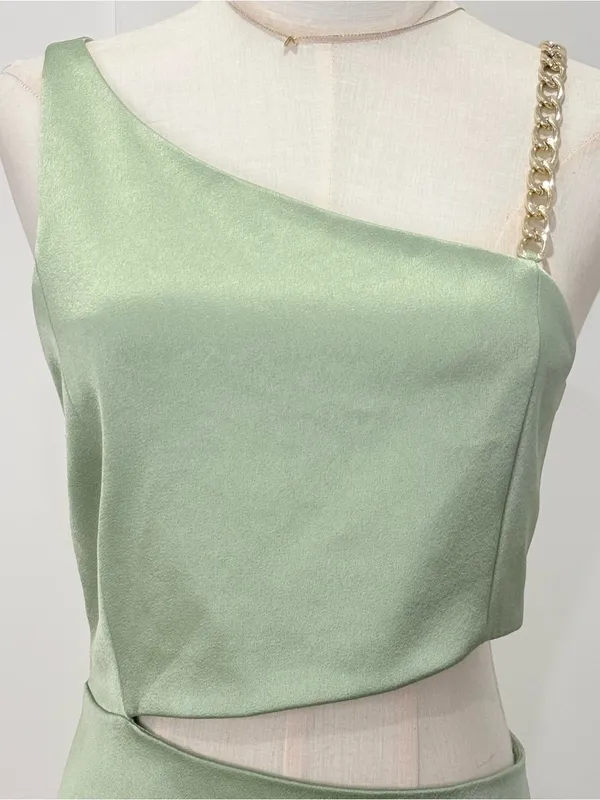 Alice + Olivia Karoline Cutout Mini Dress 6 Green Satin Cocktail Party Spring - Image 8