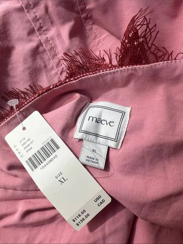 Anthropologie Maeve Pink Lace Bow Tank Top XL New With Tags coquette girly - Image 5
