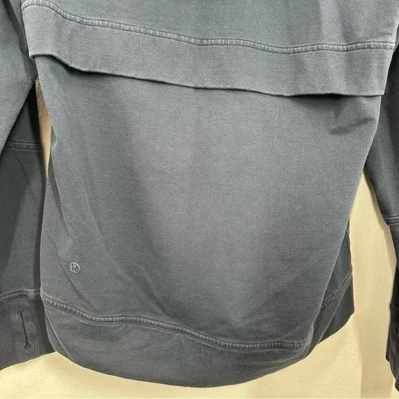 Lululemon Size 4 Navy‎ Blue Cotton Blend Hooded Full Zip Sweatshirt Loungewear - Image 7