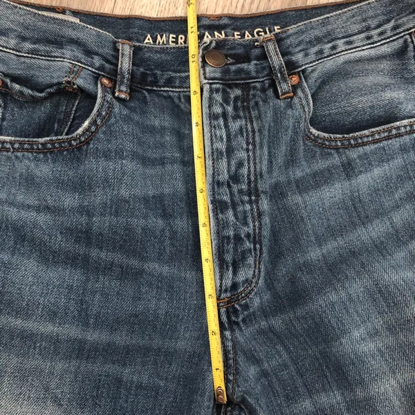 American Eagle Hi-Rise Girlfriend Jeans Blue Denim US 6 Long - Image 6