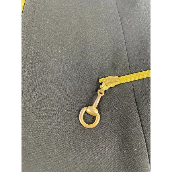 Jones New York Blazer Vest Size 8 Black Gold Zipper Detail 90s - Image 7