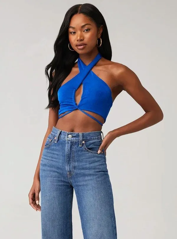 Peppermayo Exclusive - On The Run Crop - Cobalt - Image 6