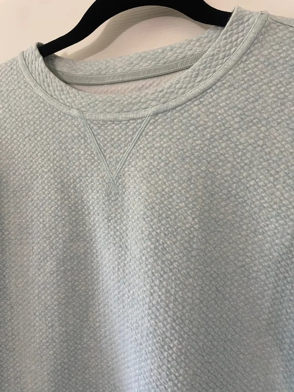 Lululemon All Yours Crew Bubble Dot Heather Blue/White Size 10 - Image 2