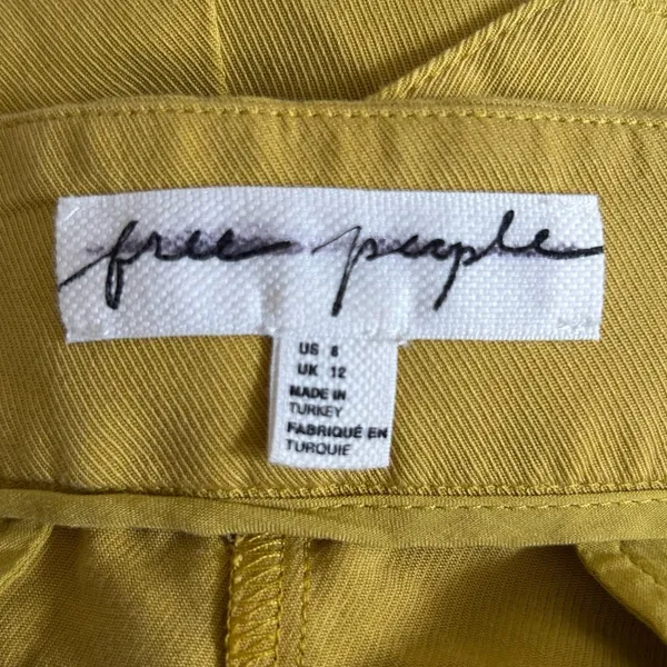 Free People‎ Gabbie Trousers Pants Slacks Mustard Yellow Size 8 - Image 7