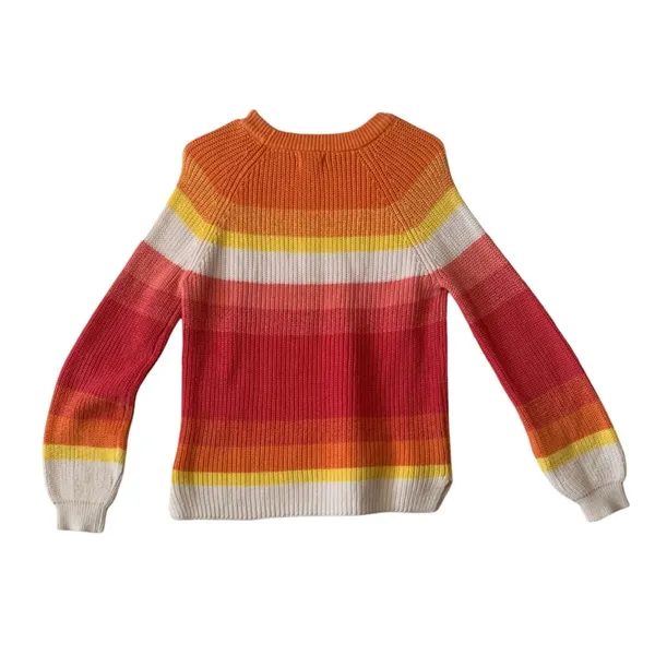 Cupcake Clothing womens small max sunrise colorblock sweater cute bright pink or - Image 7