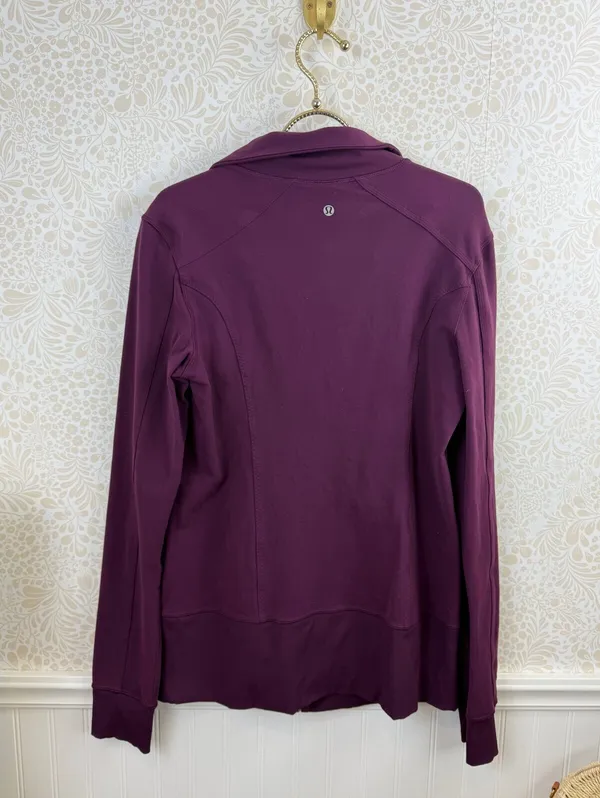 Lululemon Women's Plum Nice Asana Full Zip Activewear Jacket - Size - 12 - Image 9