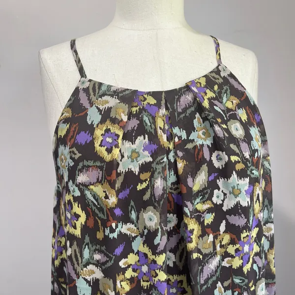 Melloday‎ Floral Maxi Dress Size M Boho Tiered Spaghetti Strap - Image 5