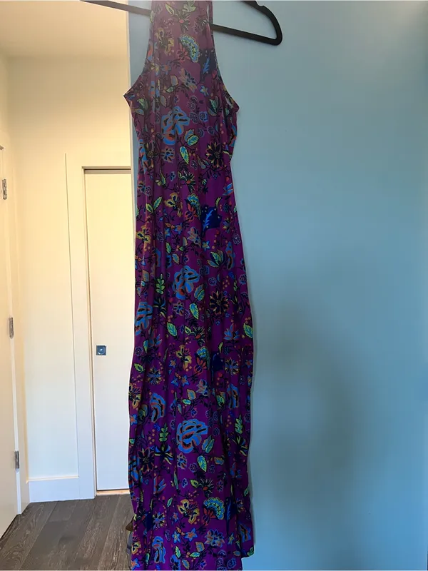 Bright Pink Floral Halter Maxi Dress - Image 4