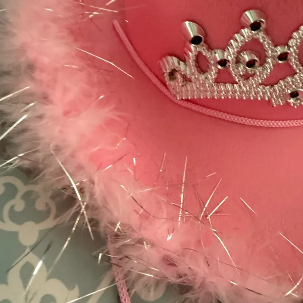 Pink Cowgirl Hat with Silver Tiara - Image 3