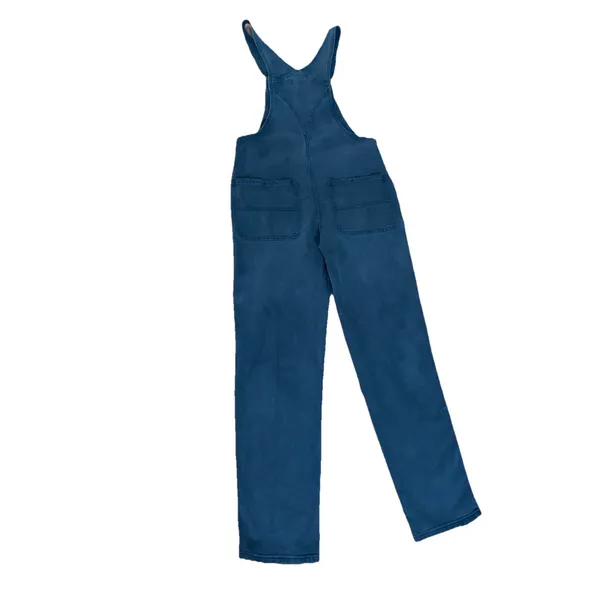 Arizona Jean Co Womens Black Distressed Denim Overalls Knee Slits Bib Size S - Image 2