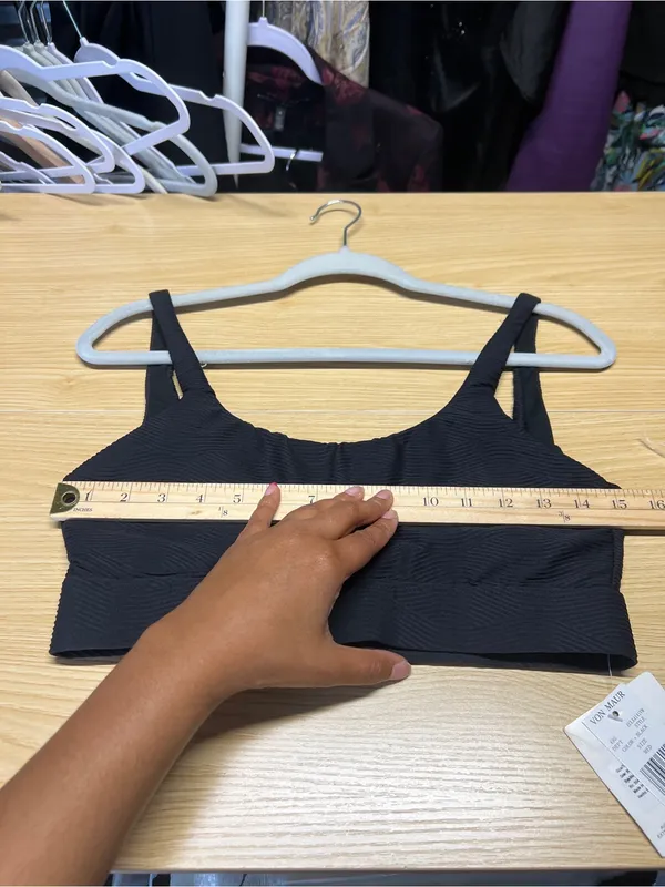 Cyn & Luca Black Ribbed Bikini Top Size M NWT Size M - Image 11