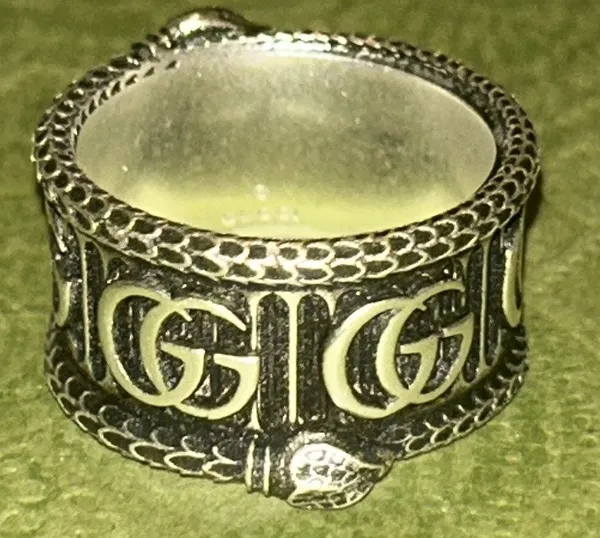 Silver Marmont Snake Ring with Double G AG925 - Image 6
