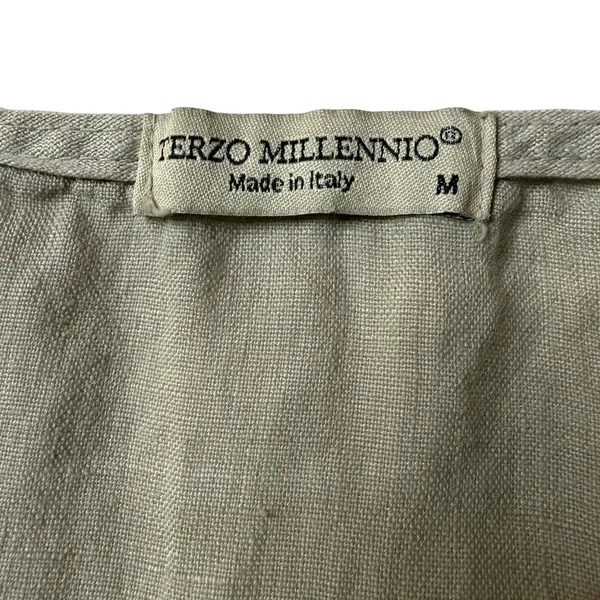 Terzo Millennio Linen Button Front Dress M Made in Italy Coastal - Image 7