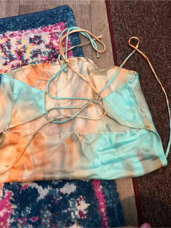 12th tribe satin tie dye top size small - Image 8