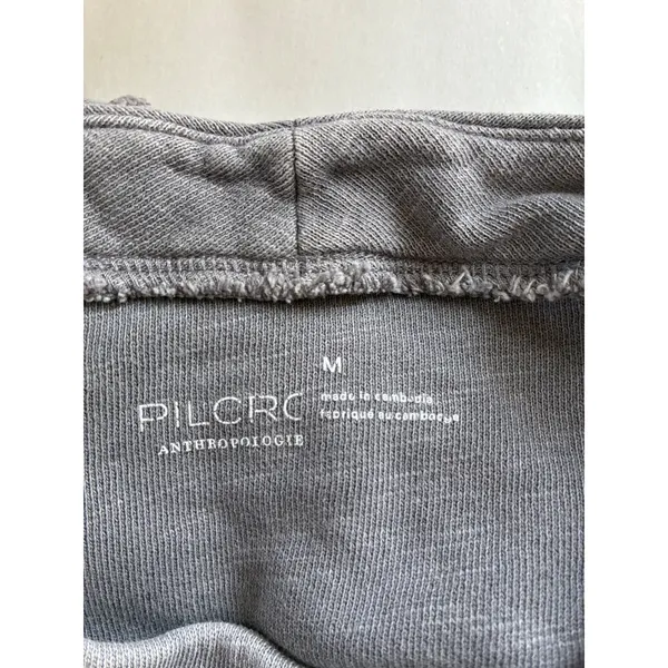 Pilcro Anthropologie Washed Grey Cotton Crew Neck Long‎ Sleeve Sweatshirt M - Image 7