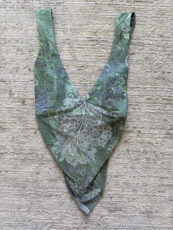 Tiger Mist Sage Green Lace-Trim Wrap Cami (Size XS) - Image 3
