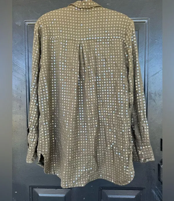 Maeve Anthropologie Sequin Blouse Large - Image 2