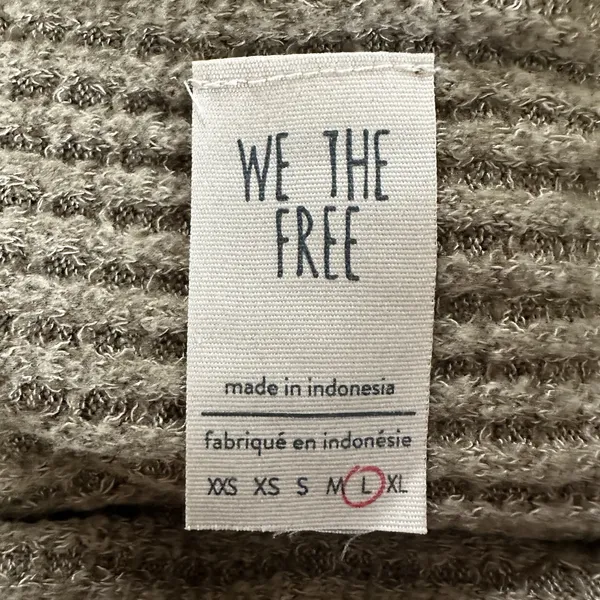 We The‎ Free People Kitty Waffle Thermal Knit Tunic Dress Sweater Green Sz Large - Image 5