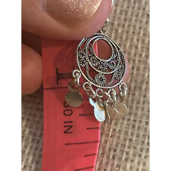 A266 1 1/4 inch 925 sterling silver earrings - Image 3