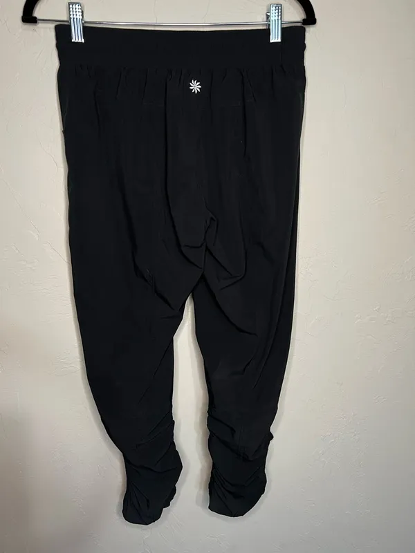Athleta‎ Attitude Black Drawstring Ruched Joggers - Image 8