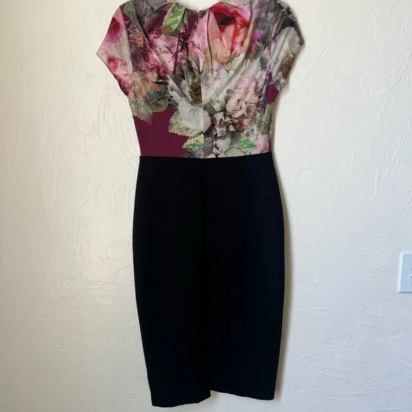 Ted Baker Ceyara stealth floral black dress size 4 - Image 7
