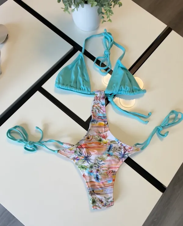 Blue Body Brazil Tropical Floral One-Piece Monokini - Size S - Image 4