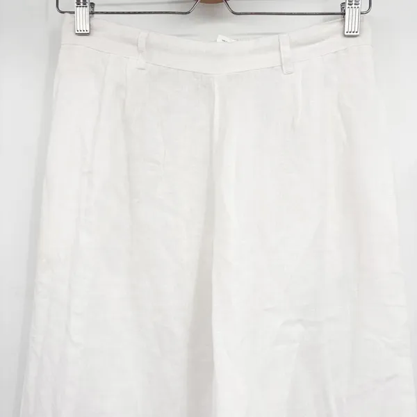 Vitamin A Womens Tallows White 100% Linen Coastal Beachy Wide Leg Pants Size M - Image 3