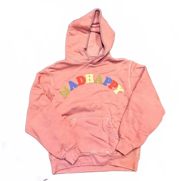 MadHappy Pink Hoodie with Multicolor Logo - Image 2