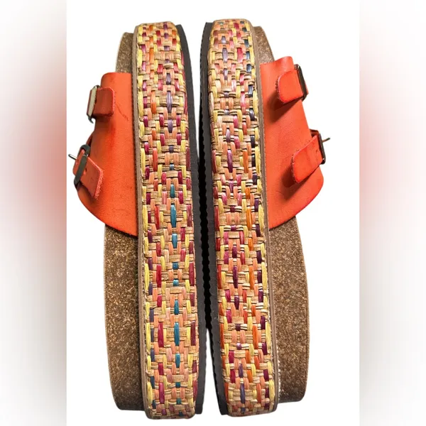 Free People Vibrant Orange Buckle Sandals - Image 6