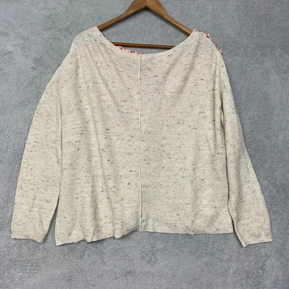 Eileen Fisher Sweater‎ Womens Medium Cream Wool Blend Knit Lagenlook Oversized - Image 6