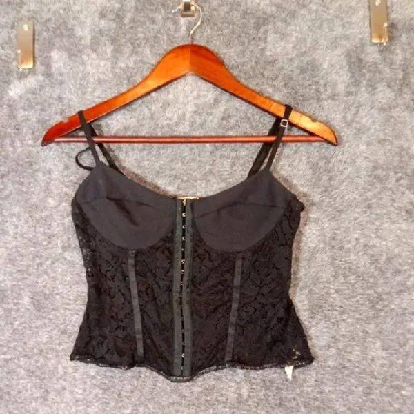 Free People Intimately Mesh Hoop N Look Closure Goth Gruge Festival Size M - Image 3