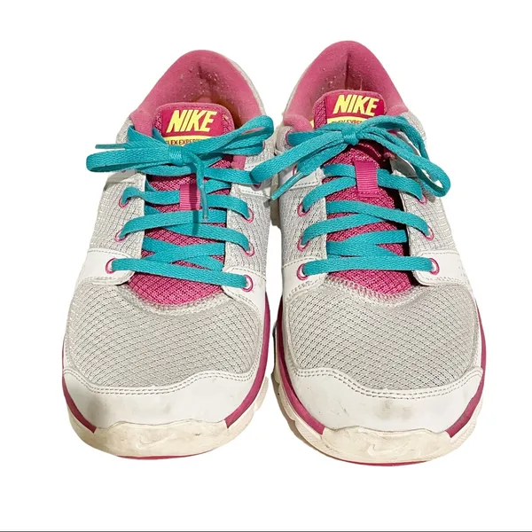 Nike Womens Size 9.5 Flex Experience Run‎ Pink Teal Low Top Running Sneakers - Image 2