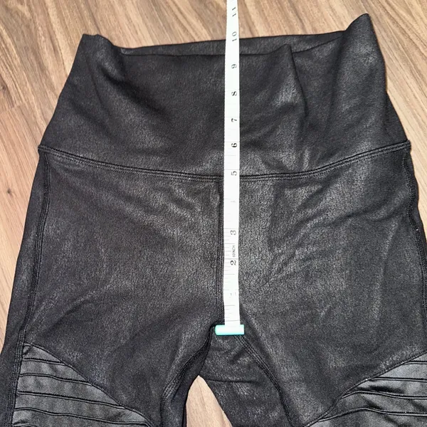 ALO Yoga Moto Leggings High Waist‎ Black Moto Panel Detail Athleisure Small - Image 11
