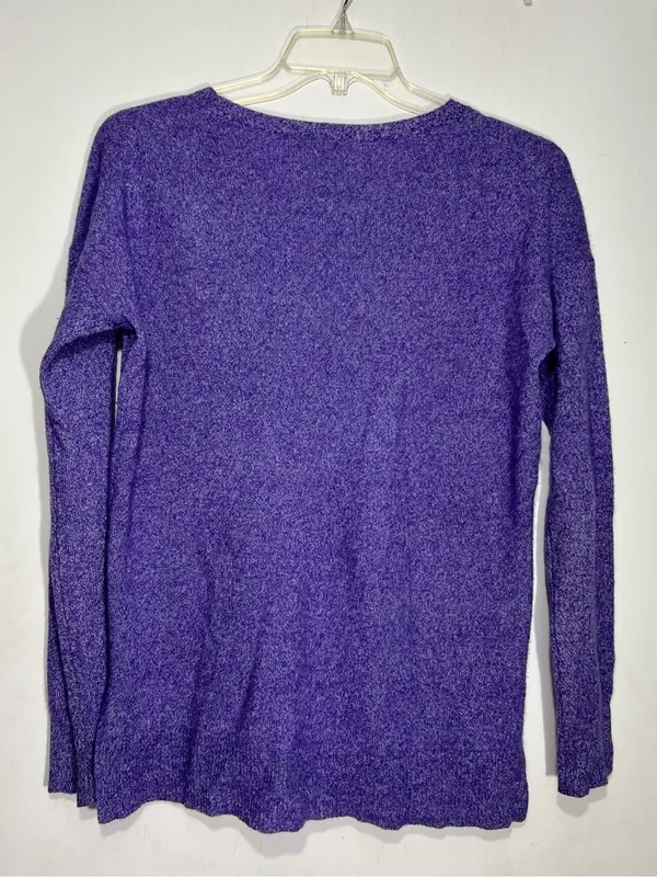 AQUA Cashmere 100% Cashmere Rolled Edge purple Sweater size M - Image 9