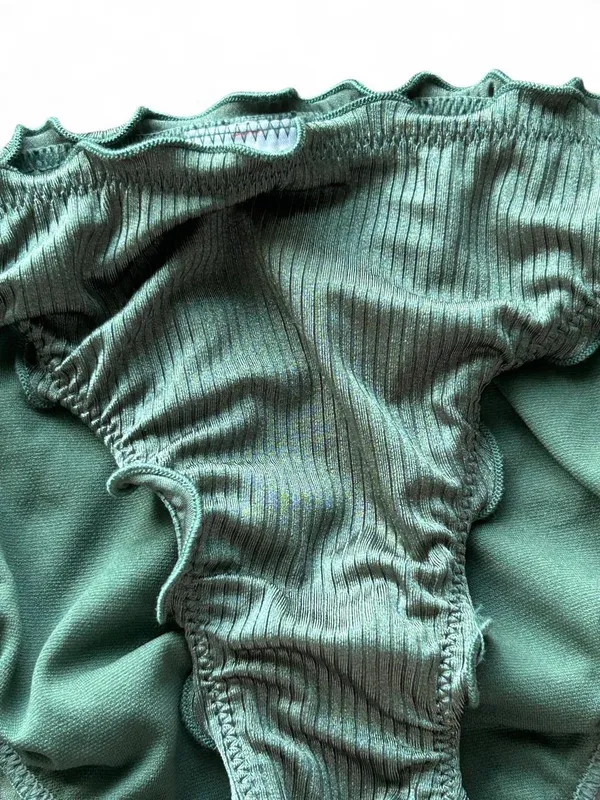 Target forest green bikini with lettuce hem - Image 3