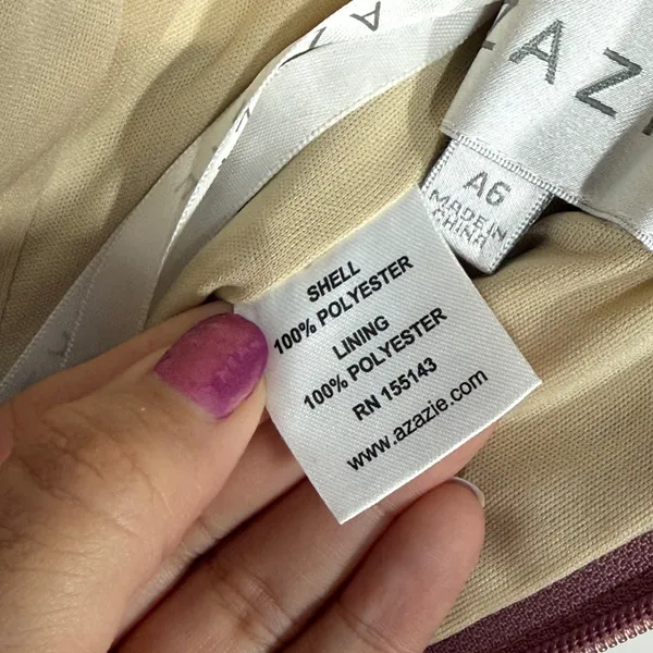 Azazie Sanna Midi Tulle A-Line Dress‎ Size 6 Dusty Rose Champagne Floral Lace - Image 9
