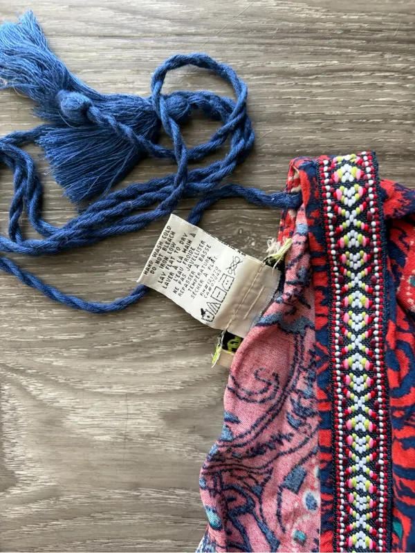 Flying Tomato Red and Blue Mixed Print Dress Medium - Image 5