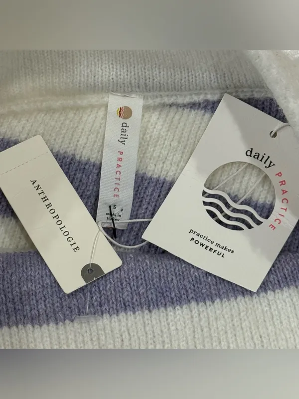 NWT Anthropologie Daily Practice Cozy Stripe Sweater Mini Skirt Small Whimsy - Image 7