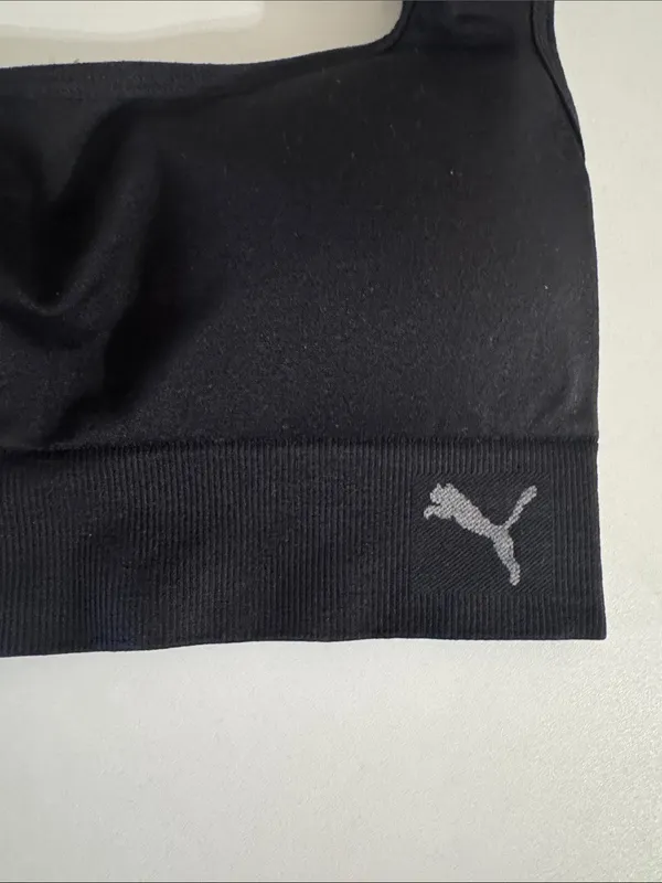 PUMA Black Seamless Low-Impact Sports Bra - Image 2