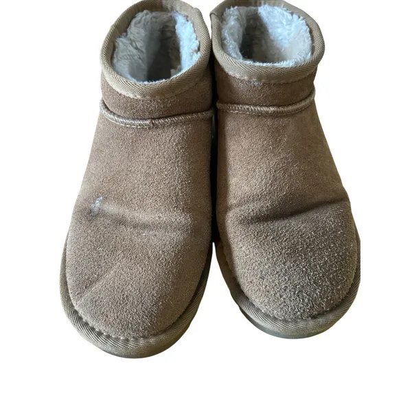 Cushionaire Womens Chestnut Brown Faux Suede Faux Fur Mini Ankle Boots Size 6.5M - Image 3