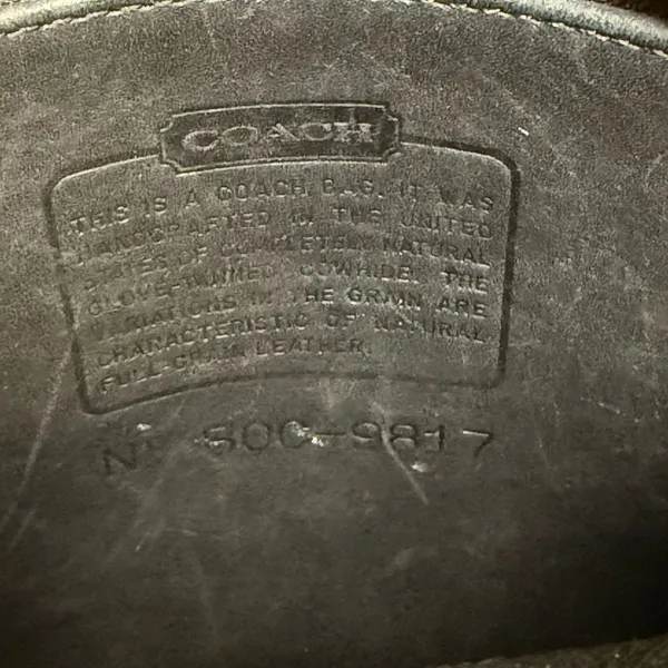 Vintage Coach Black Leather Messenger Bag - Image 7