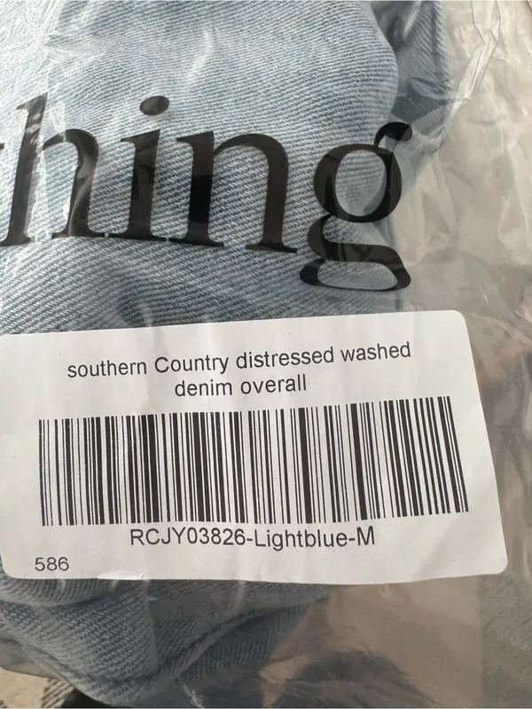 Rosa Clothing Southern Country Distressed Washed Cropped Wide Leg Overalls Med - Image 2
