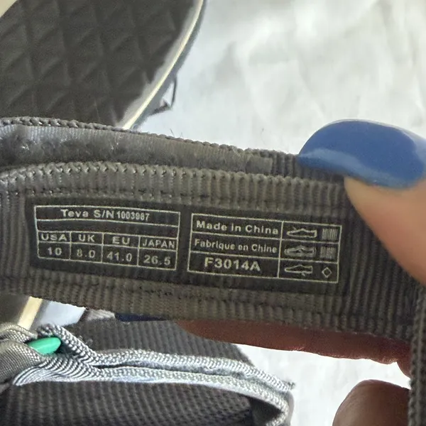 Teva Original Universal Gray & Teal Outdoor Hiking Sandals 1003987 Women's 10 - Image 2