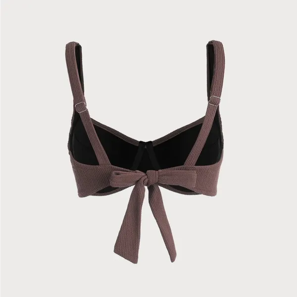 Berlook Solid Backless Underwire Bikini TOP ONLY 14 Brown Size M - Image 6