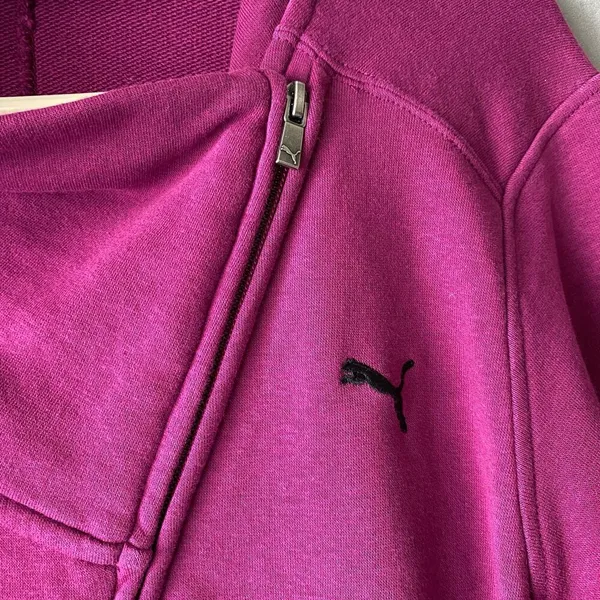Puma‎ sz L fuchsia pink diagonal zip sweat coat - Image 4