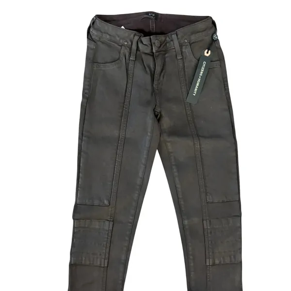 NWT Citizens of Humanity Logan Moto Pants Sz 24 Brown Low Rise Skinny‎ Grunge - Image 3